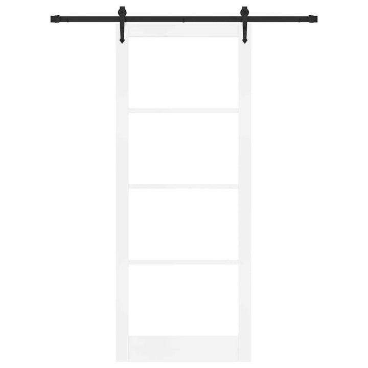 Skydedør Hvid 93 x 232 cm Massivt fyrretræ og glas