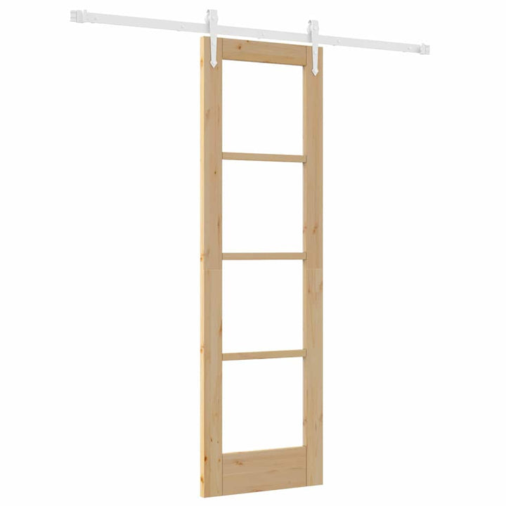 Skydedør Naturfarvet 61 x 198,5 cm Massivt fyrretræ og glas
