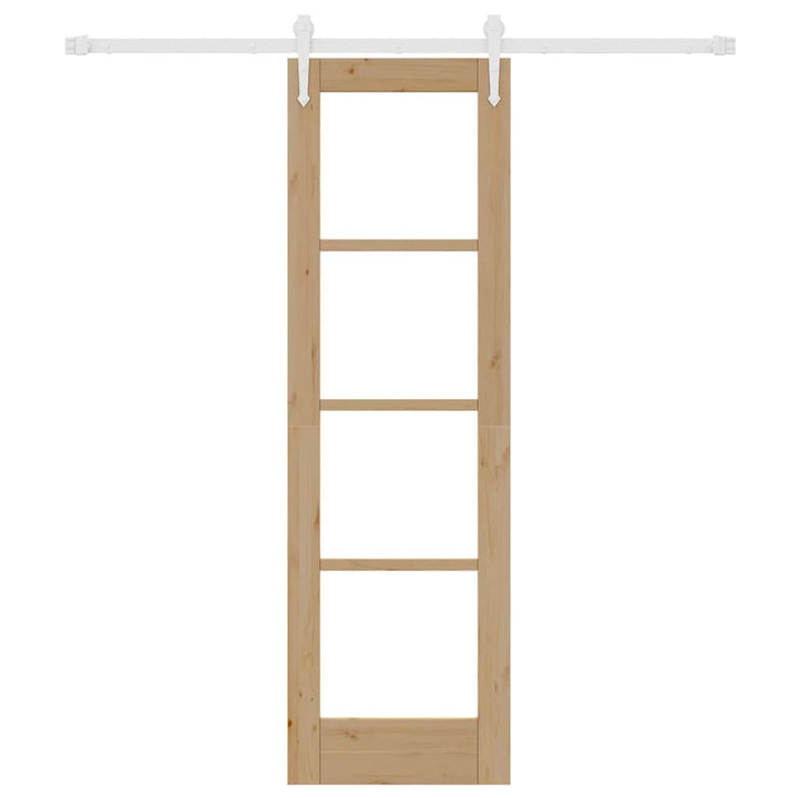 Skydedør Naturfarvet 61 x 198,5 cm Massivt fyrretræ og glas