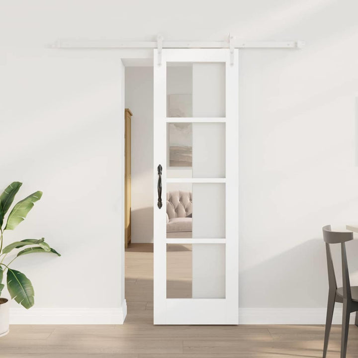 Skydedør Hvid 61 x 198,5 cm Massivt fyrretræ og glas