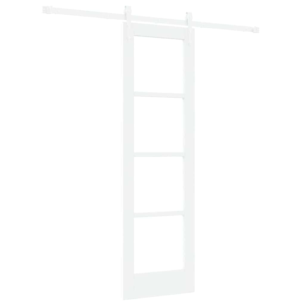 Skydedør Hvid 61 x 198,5 cm Massivt fyrretræ og glas