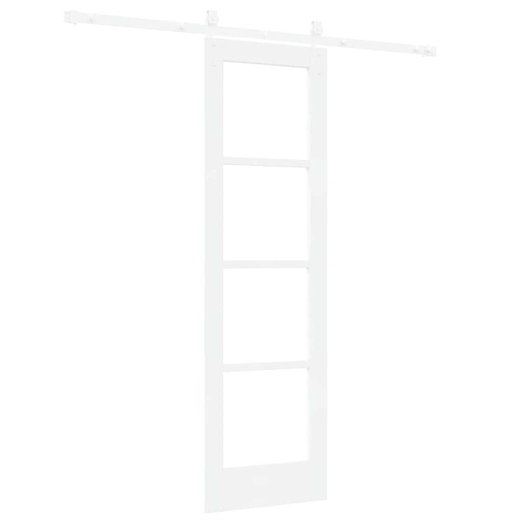Skydedør Hvid 61 x 198,5 cm Massivt fyrretræ og glas