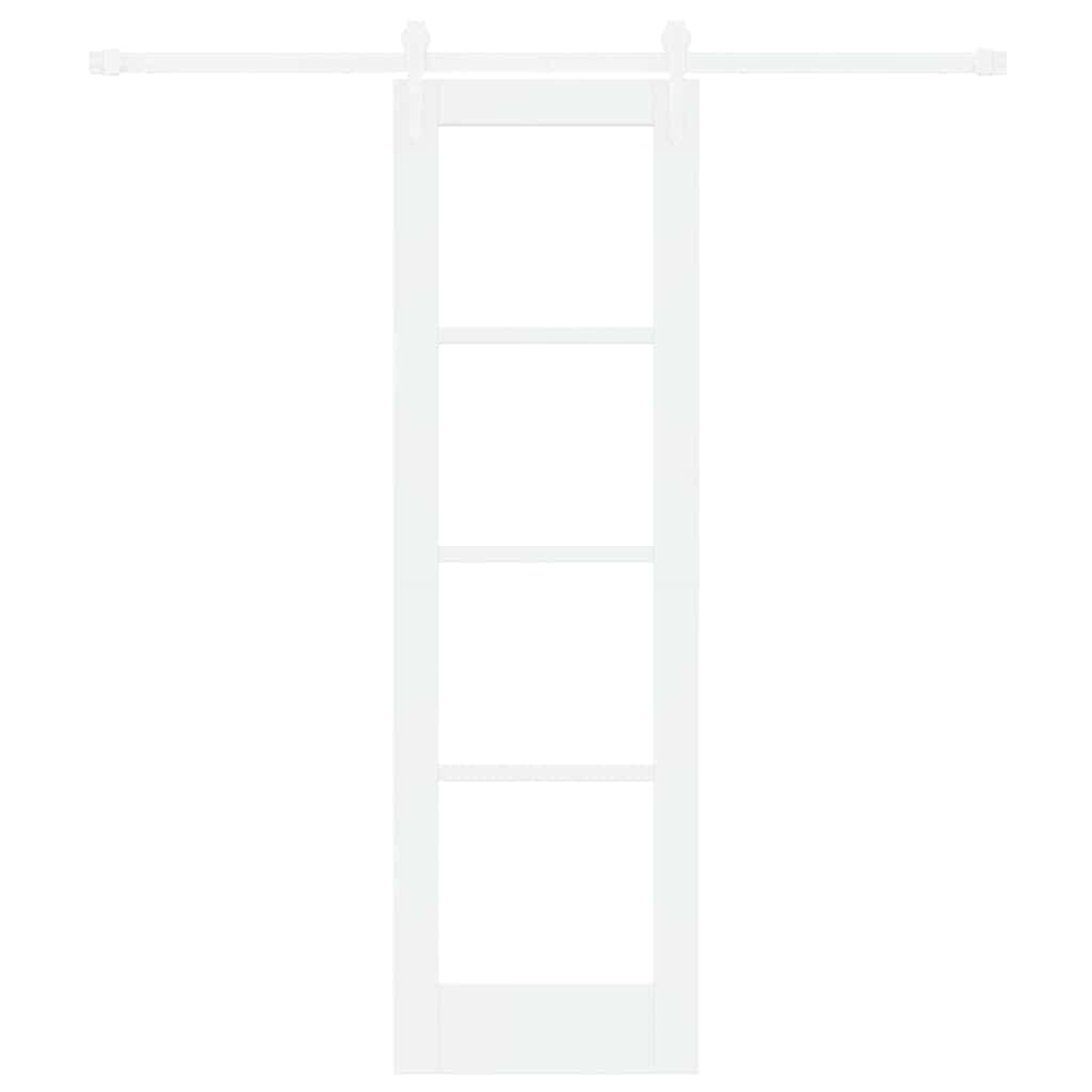 Skydedør Hvid 61 x 198,5 cm Massivt fyrretræ og glas