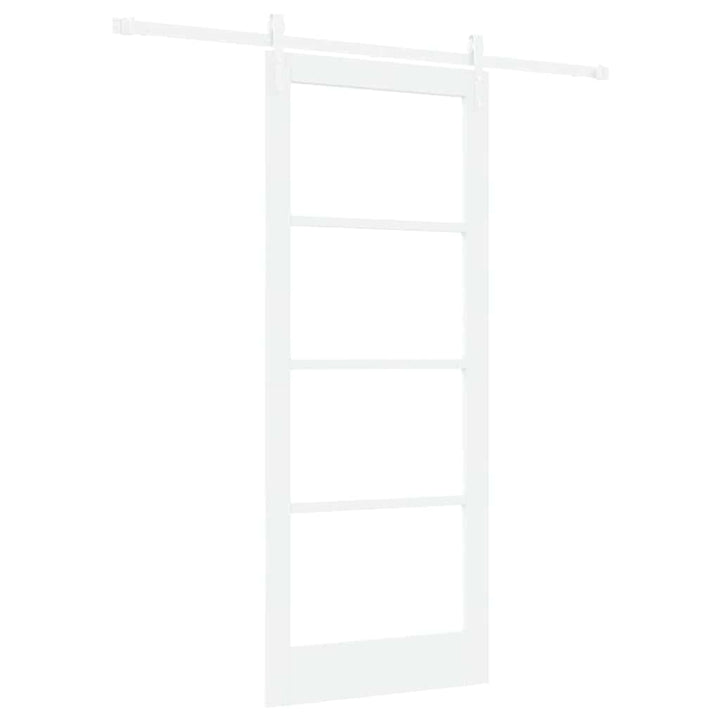 Skydedør Hvid 83 x 202 cm Massivt fyrretræ og glas