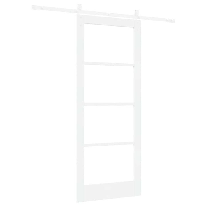 Skydedør Hvid 83 x 202 cm Massivt fyrretræ og glas