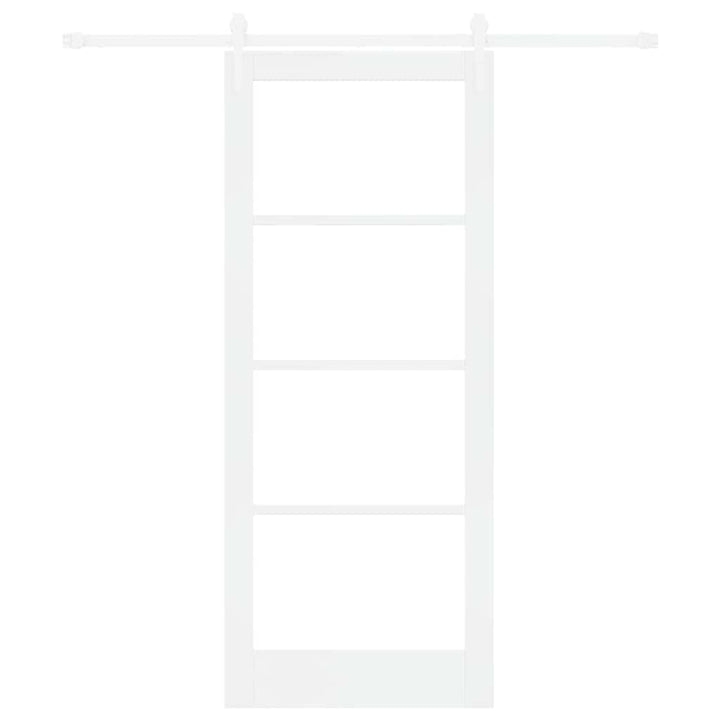 Skydedør Hvid 83 x 202 cm Massivt fyrretræ og glas