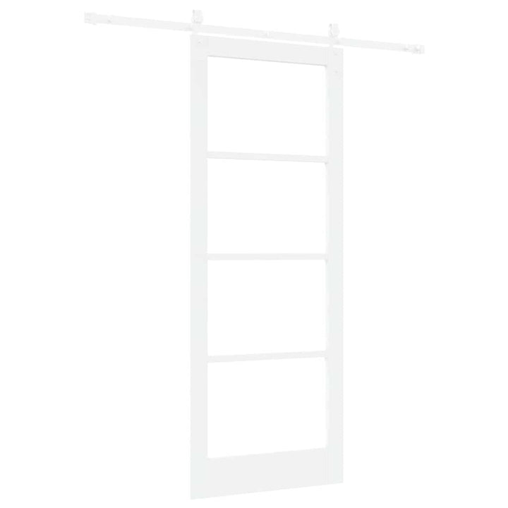 Skydedør Hvid 83 x 211 cm Massivt fyrretræ og glas