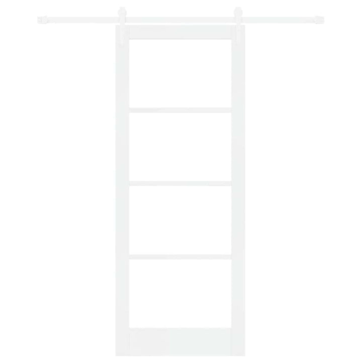 Skydedør Hvid 83 x 211 cm Massivt fyrretræ og glas
