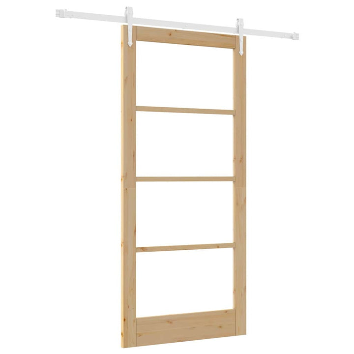 Skydedør Naturfarvet 93 x 202 cm Massivt fyrretræ og glas