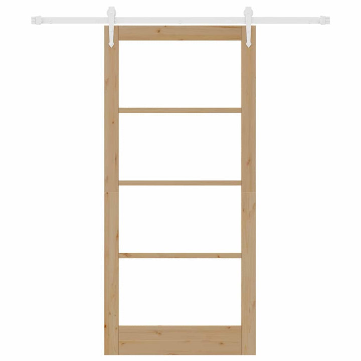 Skydedør Naturfarvet 93 x 202 cm Massivt fyrretræ og glas