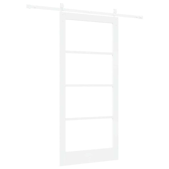 Skydedør Hvid 93 x 202 cm Massivt fyrretræ og glas