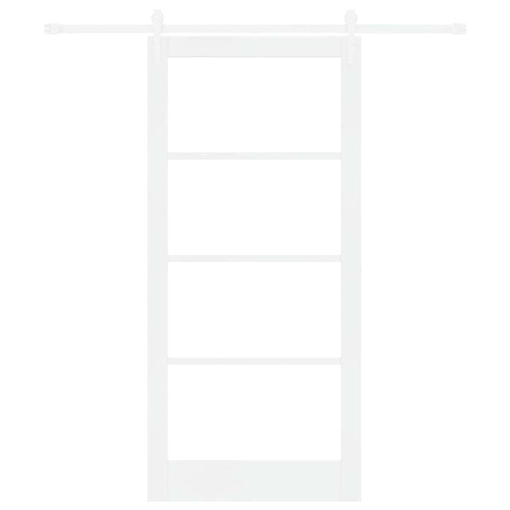 Skydedør Hvid 93 x 202 cm Massivt fyrretræ og glas