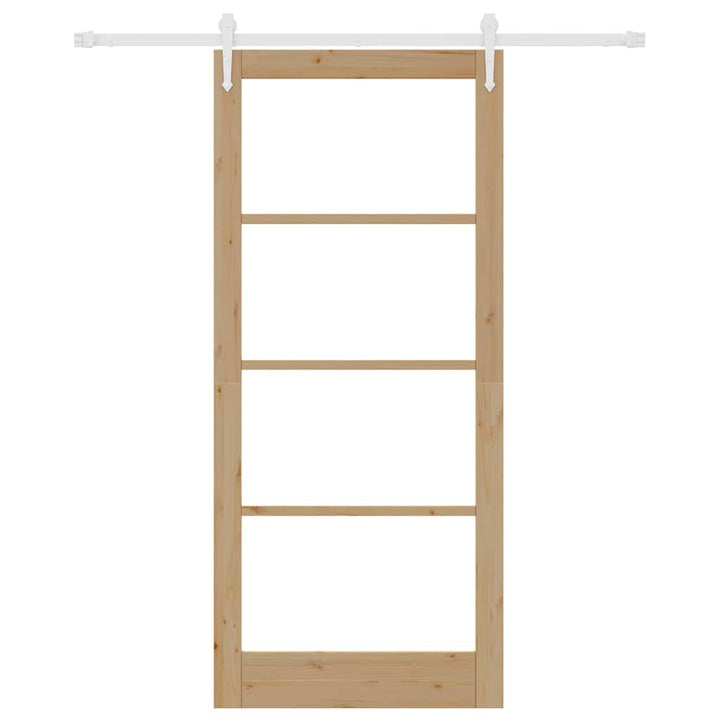 Skydedør Naturfarvet 93 x 211 cm Massivt fyrretræ og glas