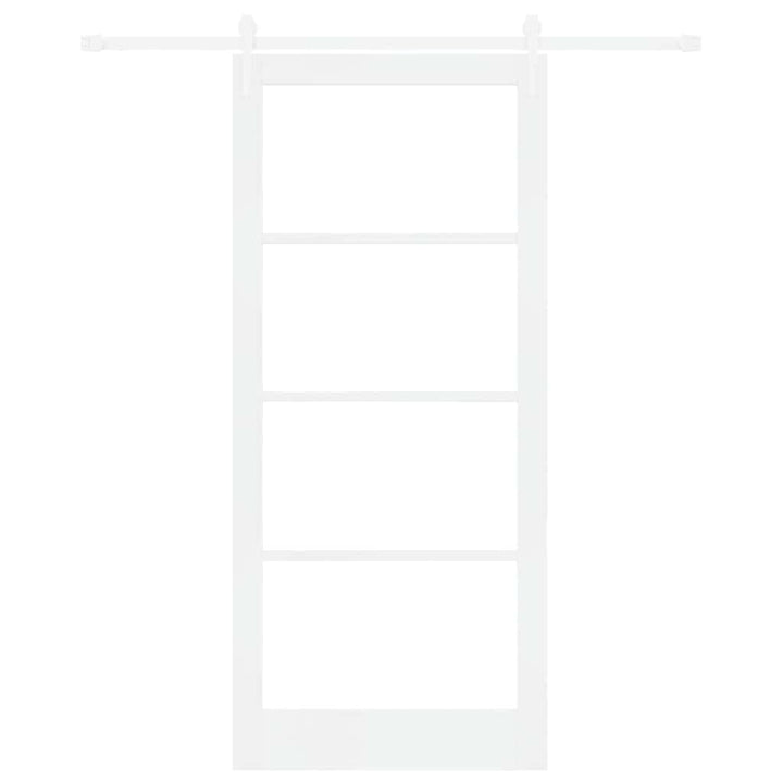 Skydedør Hvid 93 x 211 cm Massivt fyrretræ og glas
