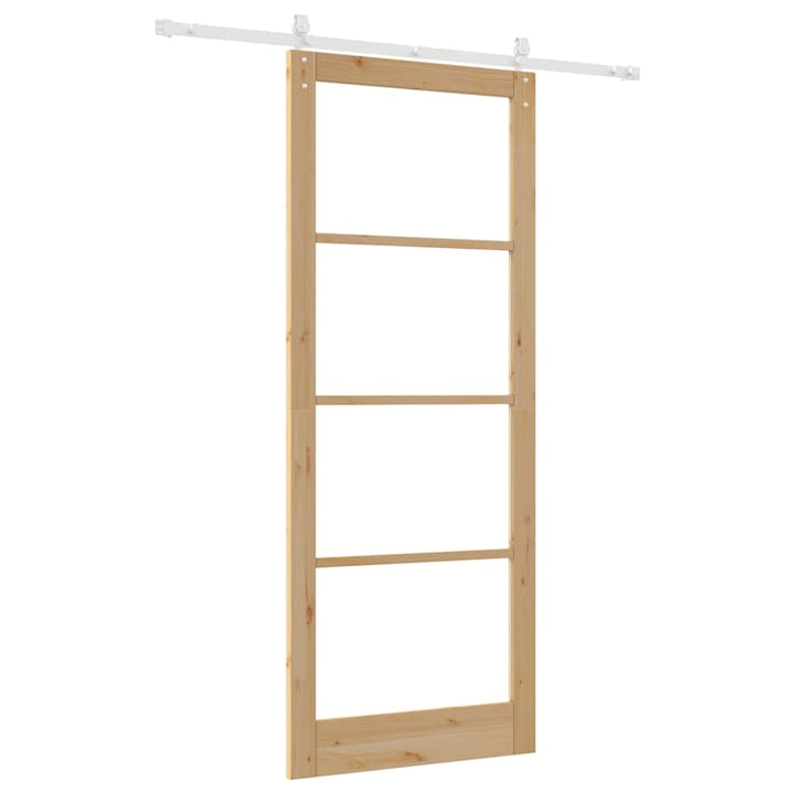 Skydedør Naturfarvet 93 x 232 cm Massivt fyrretræ og glas