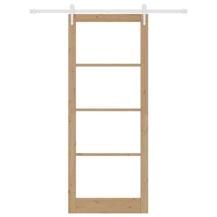 Skydedør Naturfarvet 93 x 232 cm Massivt fyrretræ og glas