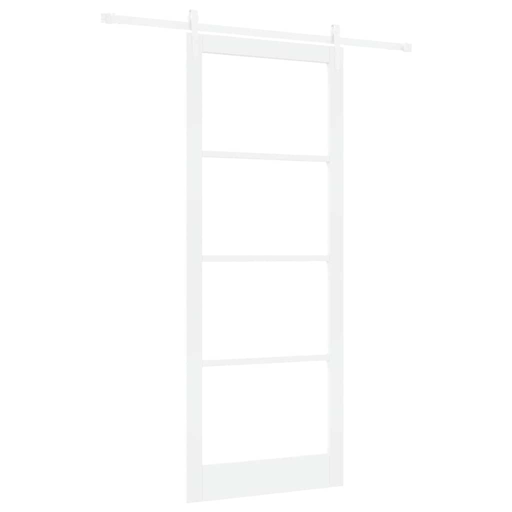 Skydedør Hvid 93 x 232 cm Massivt fyrretræ og glas