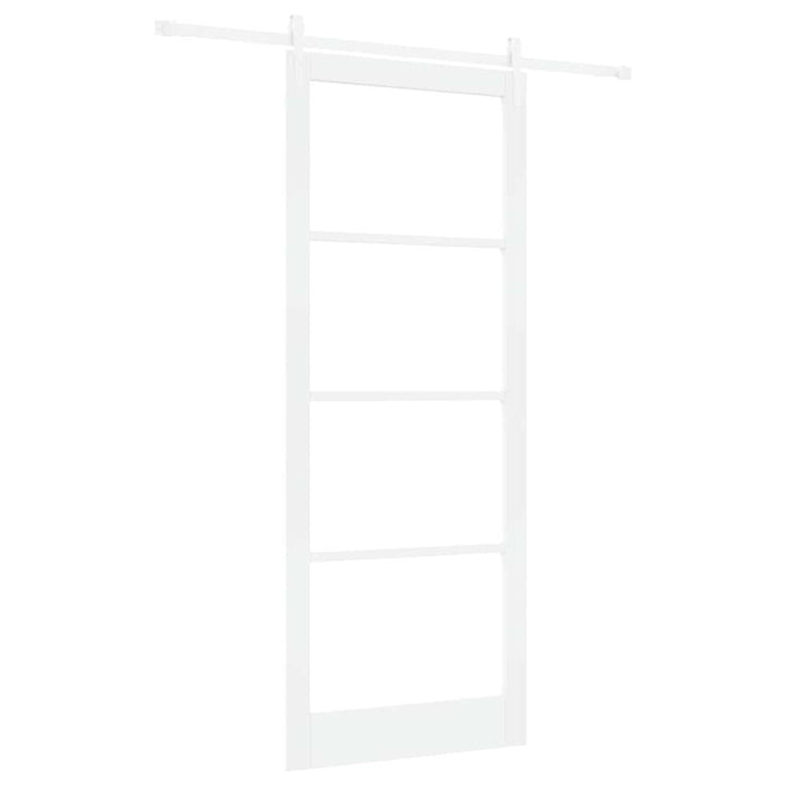 Skydedør Hvid 93 x 232 cm Massivt fyrretræ og glas