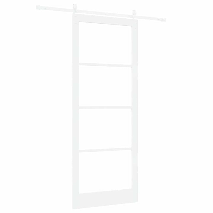 Skydedør Hvid 93 x 232 cm Massivt fyrretræ og glas