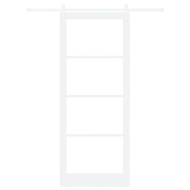 Skydedør Hvid 93 x 232 cm Massivt fyrretræ og glas