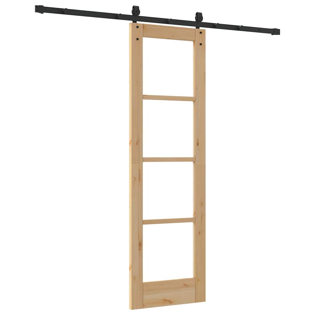 Skydedør Naturlig og sort 61 x 198,5 cm