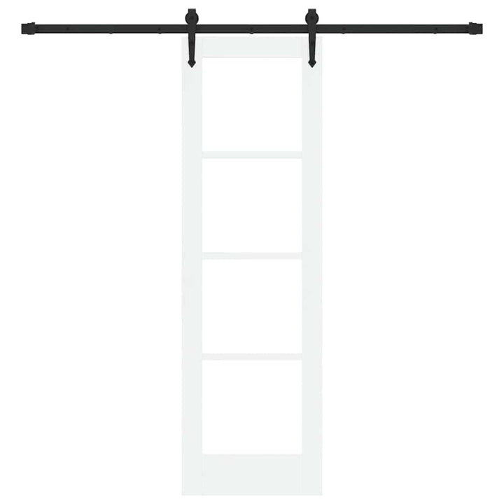 Skydedør Hvid og sort 61 x 198,5 cm Massivt fyrretræ og glas