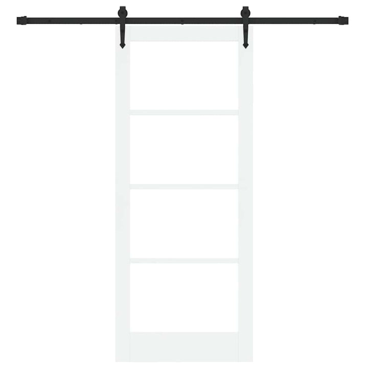 Skydedør Hvid og sort 83 x 202 cm Massivt fyrretræ og glas