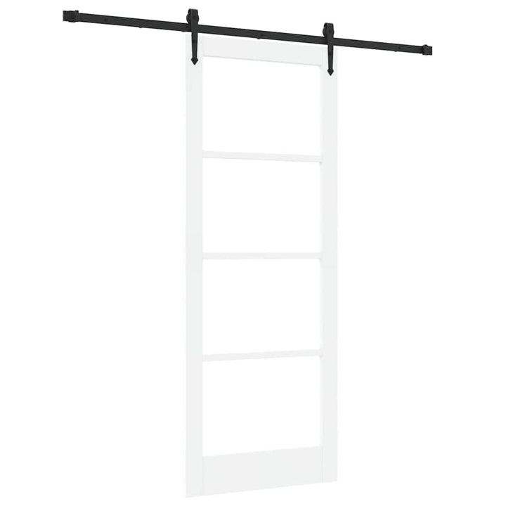 Skydedør Hvid og sort 83 x 211 cm Massivt fyrretræ og glas