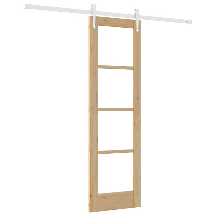 Skydedør Naturfarvet 61 x 198,5 cm Massivt fyrretræ og glas