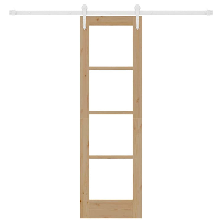 Skydedør Naturfarvet 61 x 198,5 cm Massivt fyrretræ og glas