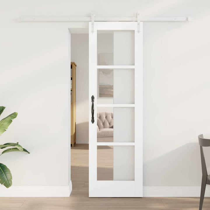 Skydedør Hvid 61 x 198,5 cm Massivt fyrretræ og glas