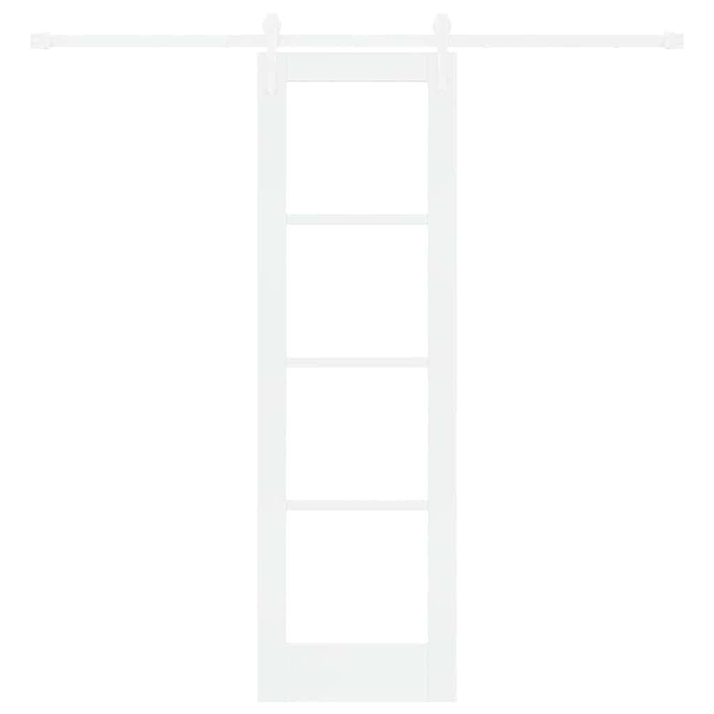 Skydedør Hvid 61 x 198,5 cm Massivt fyrretræ og glas