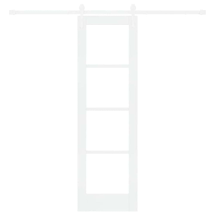 Skydedør Hvid 61 x 198,5 cm Massivt fyrretræ og glas