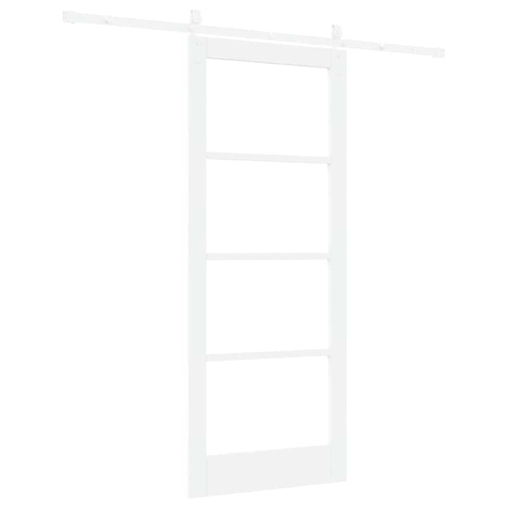 Skydedør Hvid 83 x 202 cm Massivt fyrretræ og glas