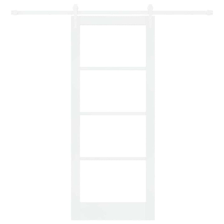 Skydedør Hvid 83 x 202 cm Massivt fyrretræ og glas