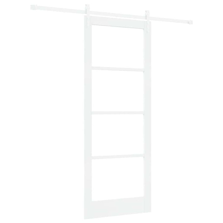 Skydedør Hvid 83 x 211 cm Massivt fyrretræ og glas