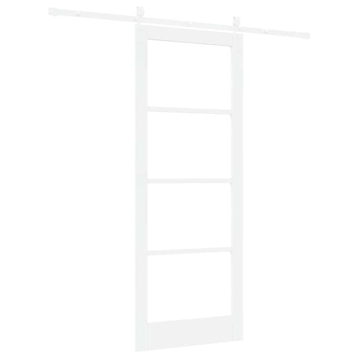 Skydedør Hvid 83 x 211 cm Massivt fyrretræ og glas
