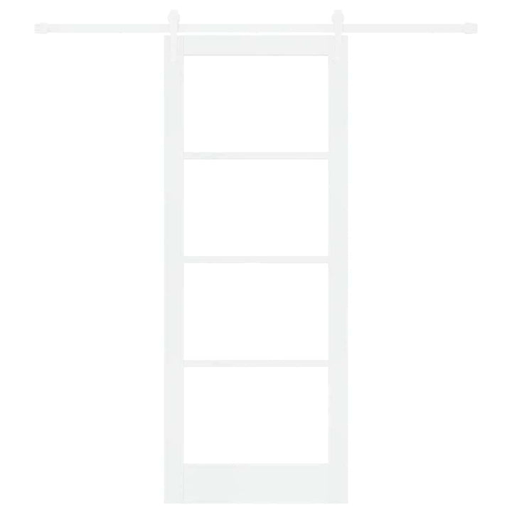 Skydedør Hvid 83 x 211 cm Massivt fyrretræ og glas
