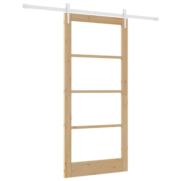 Skydedør Naturfarvet 93 x 202 cm Massivt fyrretræ og glas