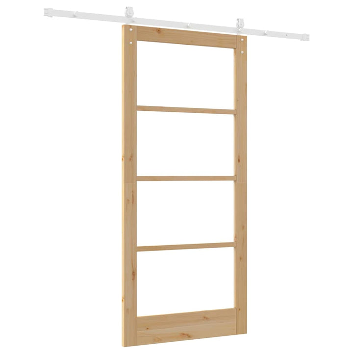 Skydedør Naturfarvet 93 x 202 cm Massivt fyrretræ og glas