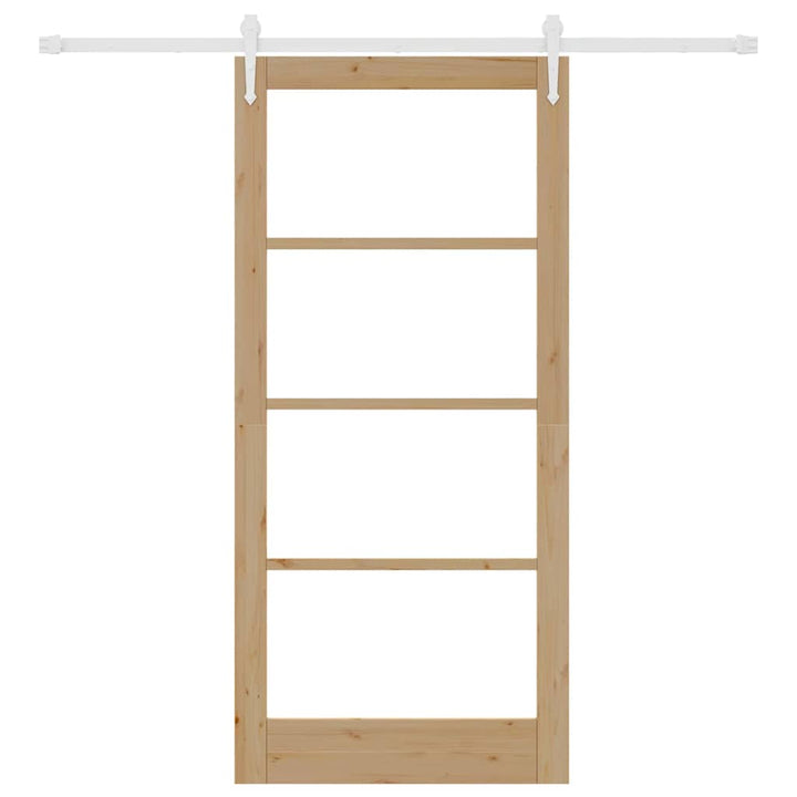 Skydedør Naturfarvet 93 x 202 cm Massivt fyrretræ og glas