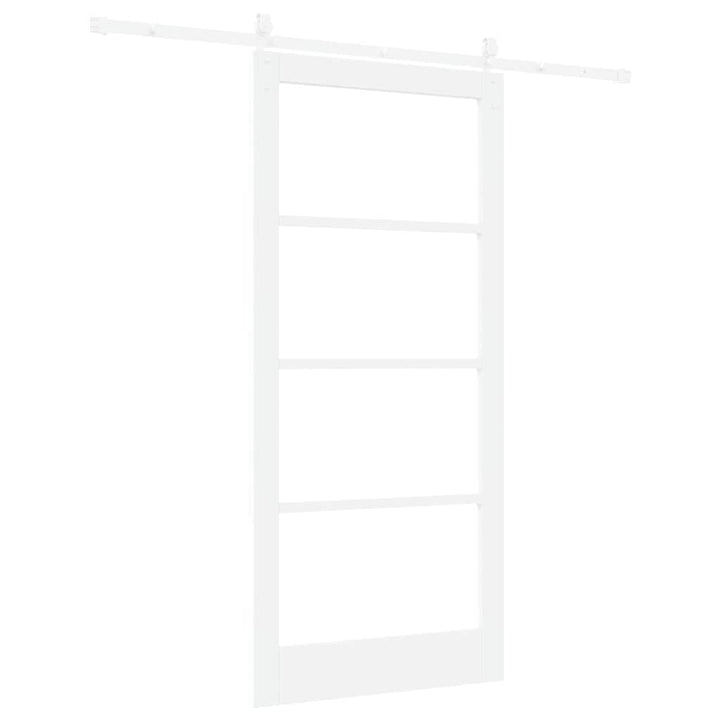 Skydedør Hvid 93 x 202 cm Massivt fyrretræ og glas