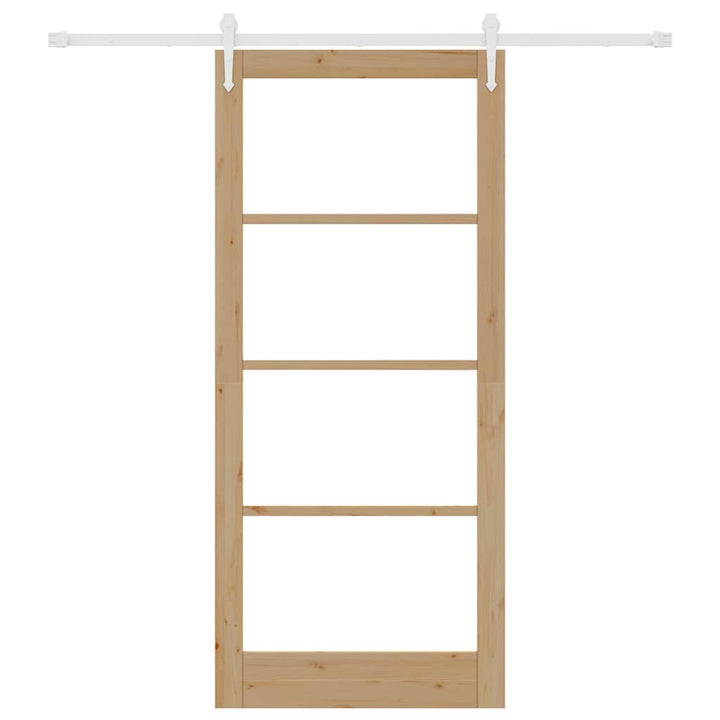 Skydedør Naturfarvet 93 x 211 cm Massivt fyrretræ og glas