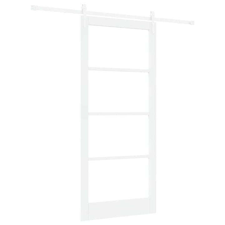 Skydedør Hvid 93 x 211 cm Massivt fyrretræ og glas