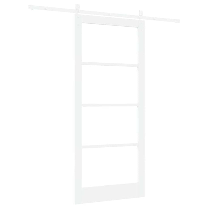 Skydedør Hvid 93 x 211 cm Massivt fyrretræ og glas