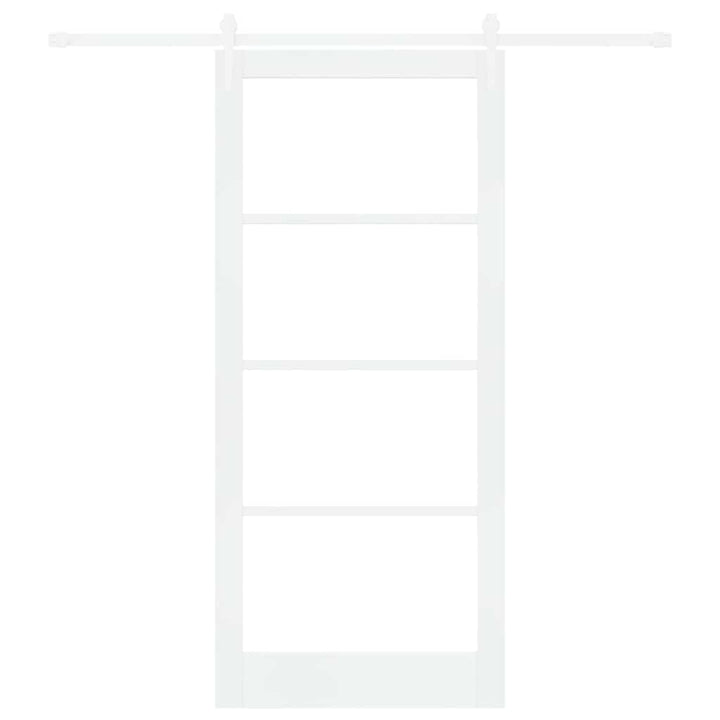 Skydedør Hvid 93 x 211 cm Massivt fyrretræ og glas