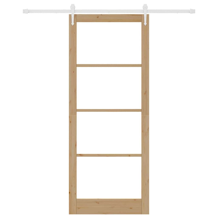 Skydedør Naturfarvet 93 x 232 cm Massivt fyrretræ og glas