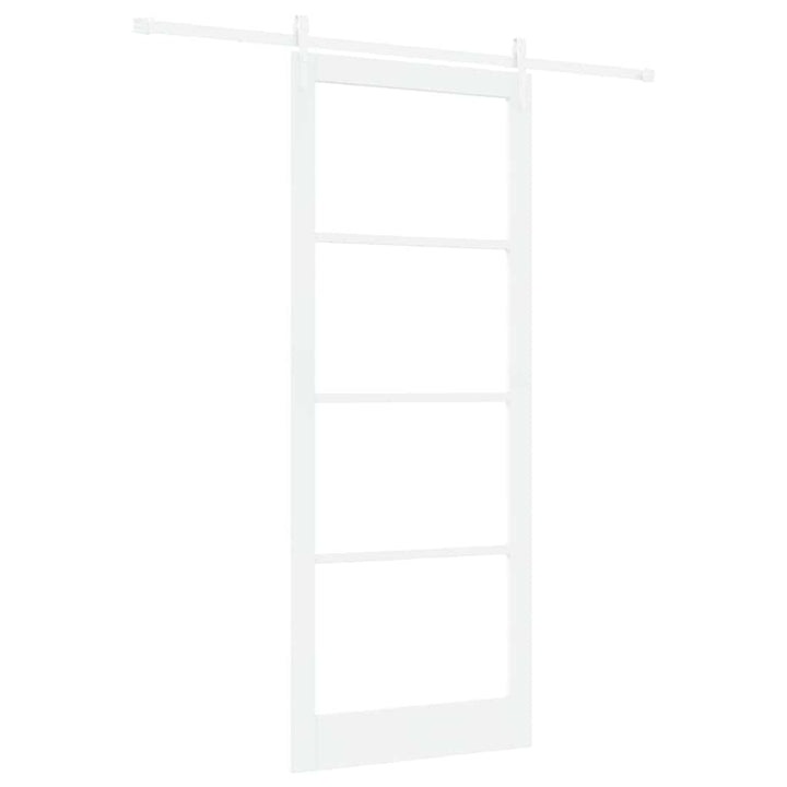 Skydedør Hvid 93 x 232 cm Massivt fyrretræ og glas
