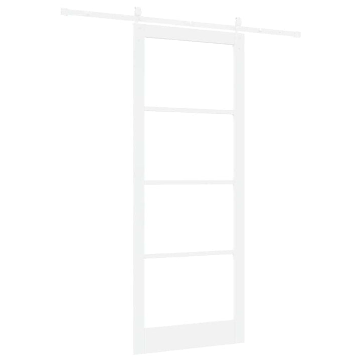Skydedør Hvid 93 x 232 cm Massivt fyrretræ og glas