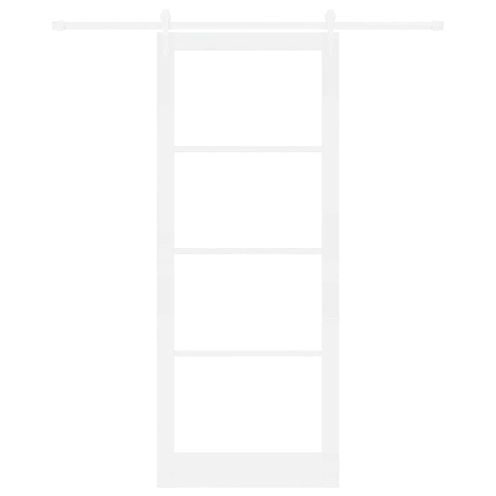 Skydedør Hvid 93 x 232 cm Massivt fyrretræ og glas